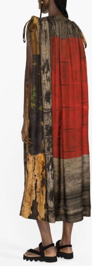 Uma Wang Midi-jurk met patroon Rood