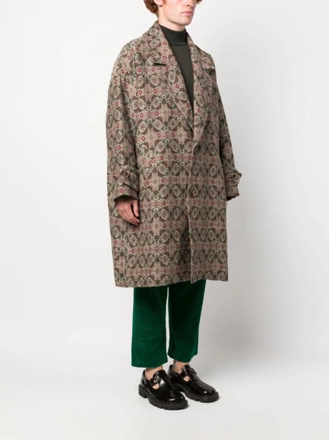 Uma Wang Jas met grafische print Beige