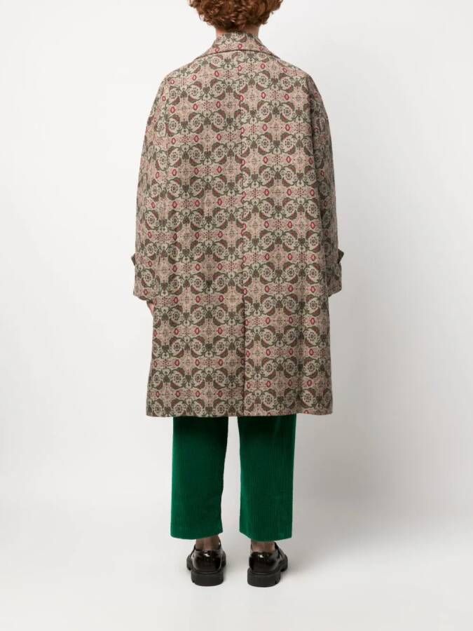Uma Wang Jas met grafische print Beige