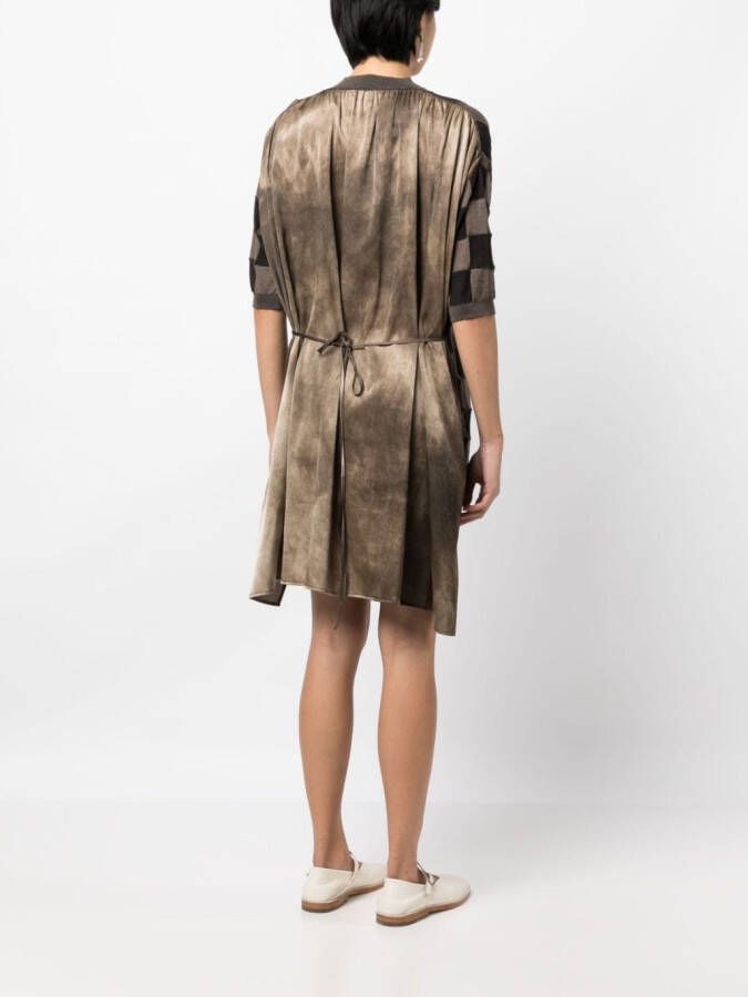 Uma Wang Midi-jurk met grafische print Bruin