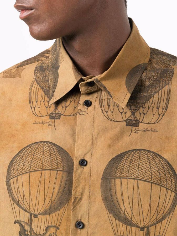 Uma Wang Overhemd met ballonprint Bruin