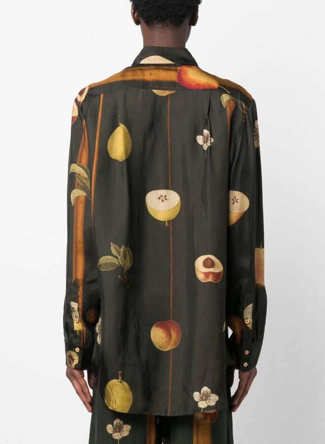 Uma Wang Overhemd met fruitprint Groen