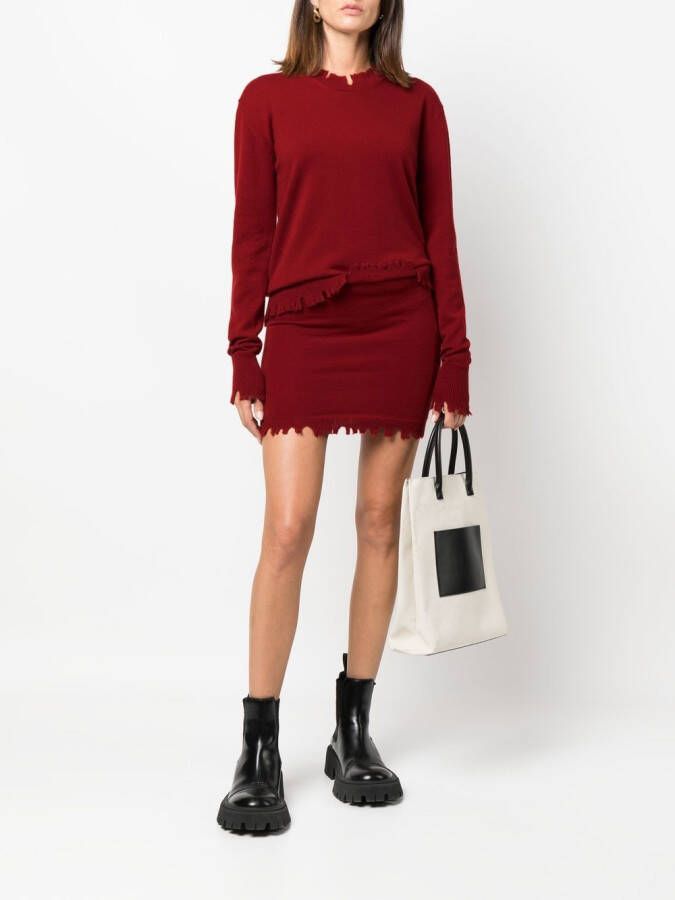 Uma Wang Trui met gerafelde afwerking Rood