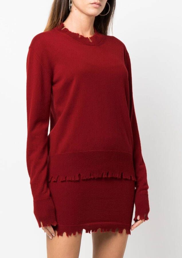 Uma Wang Trui met gerafelde afwerking Rood