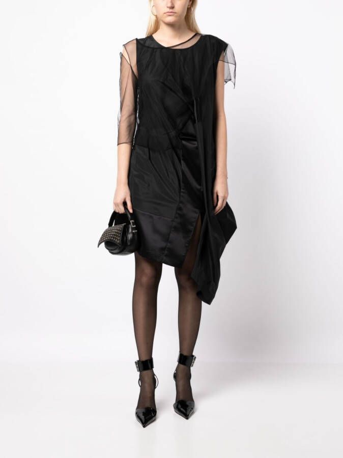 Undercover Asymmetrische midi-jurk Zwart