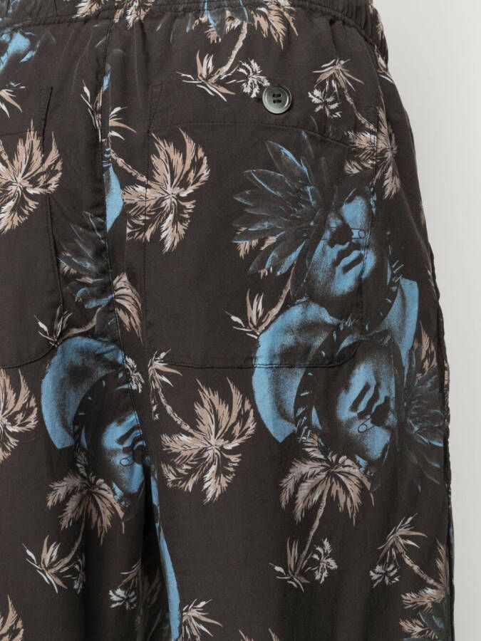 Undercover Bermuda shorts met roosprint Zwart
