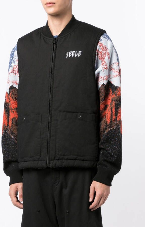 Undercover Bodywarmer met tekst Zwart