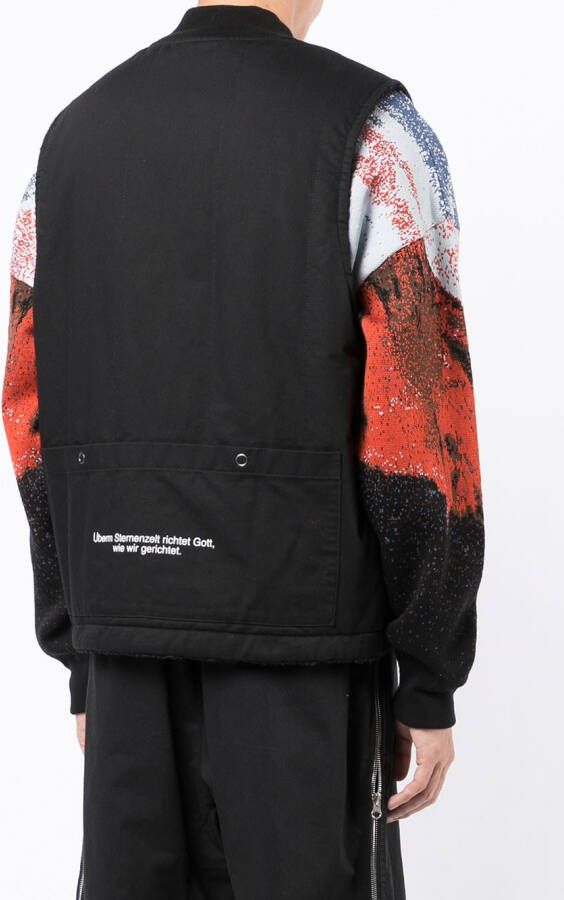 Undercover Bodywarmer met tekst Zwart
