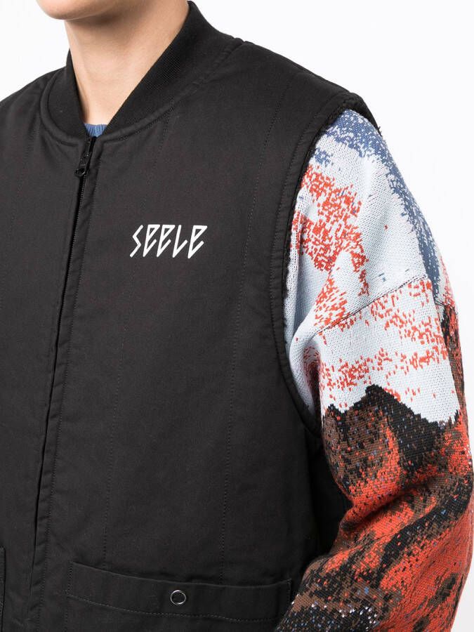 Undercover Bodywarmer met tekst Zwart