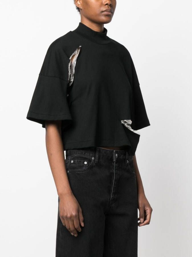 Undercover Cropped T-shirt Zwart
