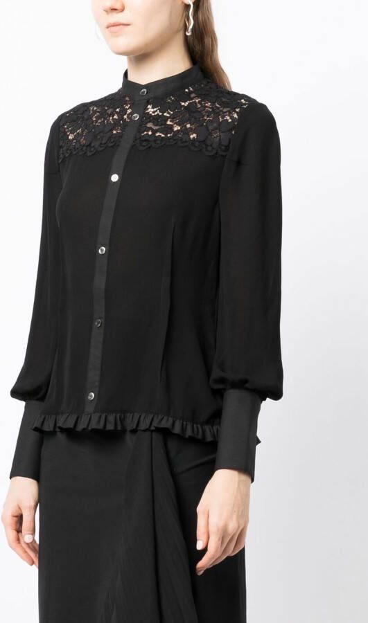 Undercover Geruite blouse Zwart