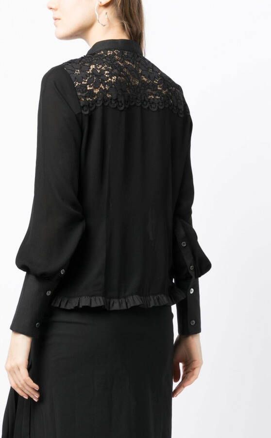 Undercover Geruite blouse Zwart