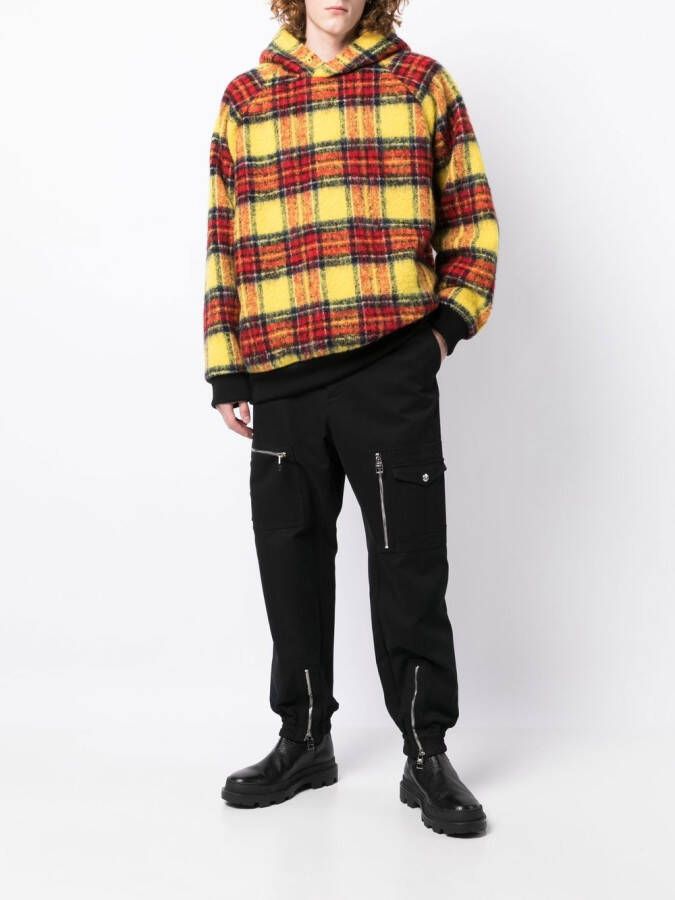 Undercover Geruite hoodie Geel