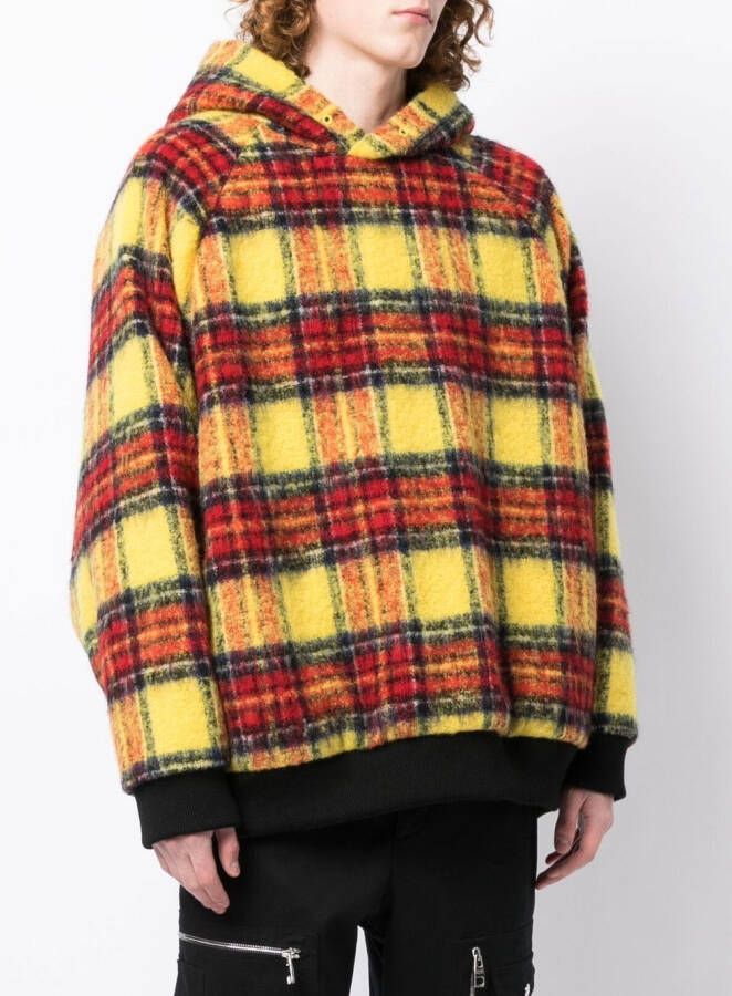 Undercover Geruite hoodie Geel