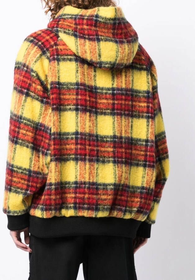 Undercover Geruite hoodie Geel
