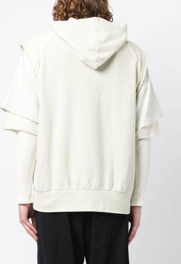 Undercover Hoodie met gelaagde mouwen Beige