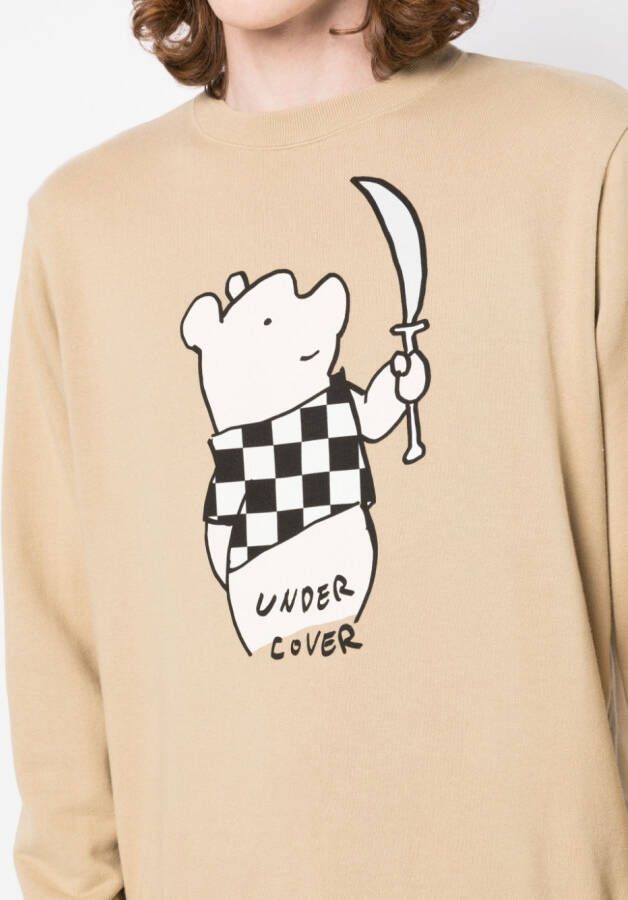 Undercover Katoenen sweater Bruin