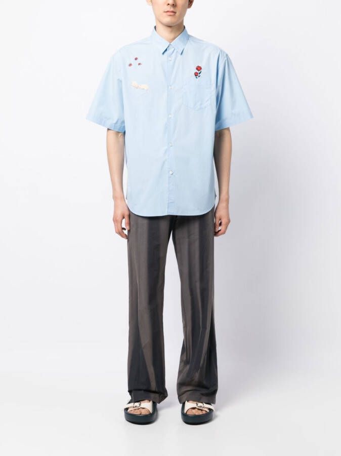 Undercover Overhemd met patch Blauw