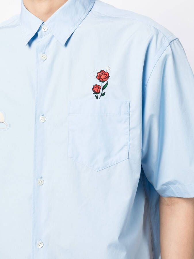 Undercover Overhemd met patch Blauw