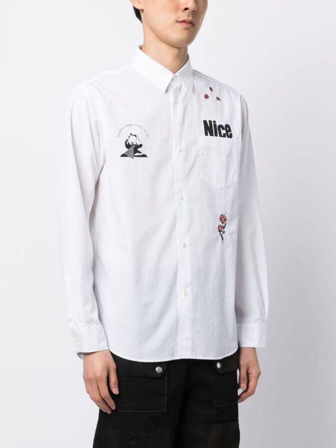 Undercover Overhemd met patch Wit