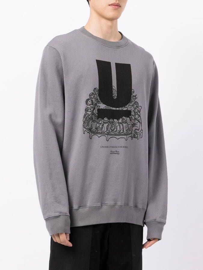 Undercover Sweater met logoprint Grijs