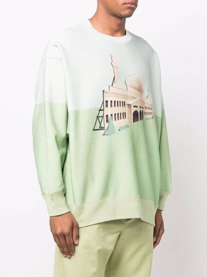 Undercover Sweater met print Groen