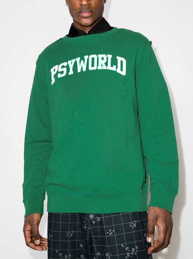 Undercover Sweater met ronde hals Groen