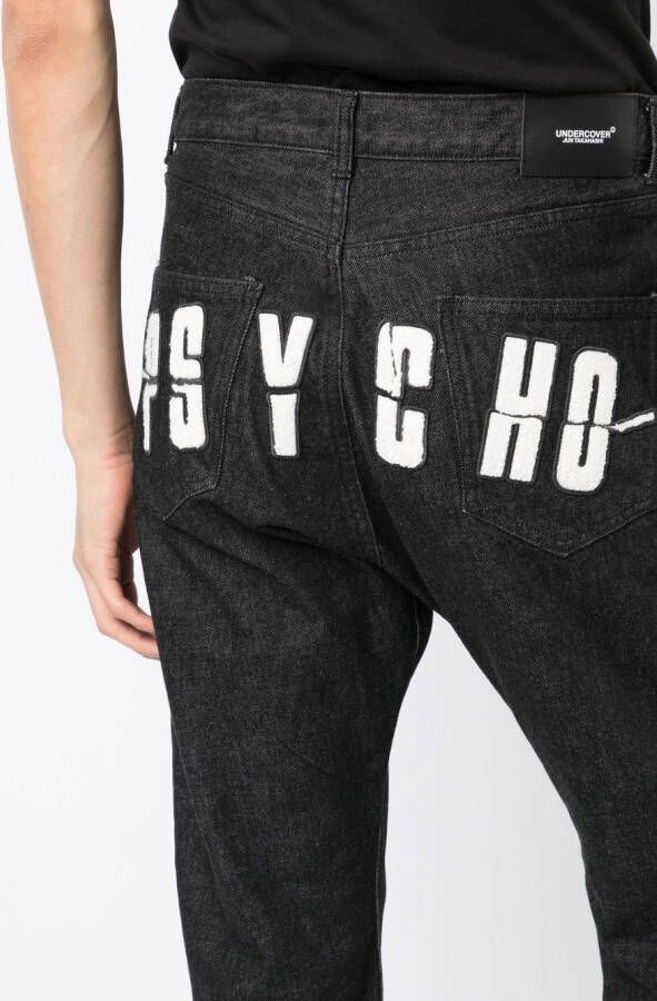 Undercover x Psycho jeans met logopatch Zwart