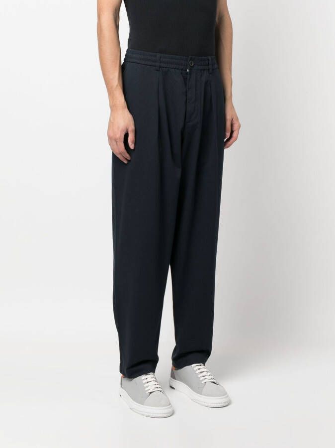 Universal Works Pantalon met elastische tailleband Blauw