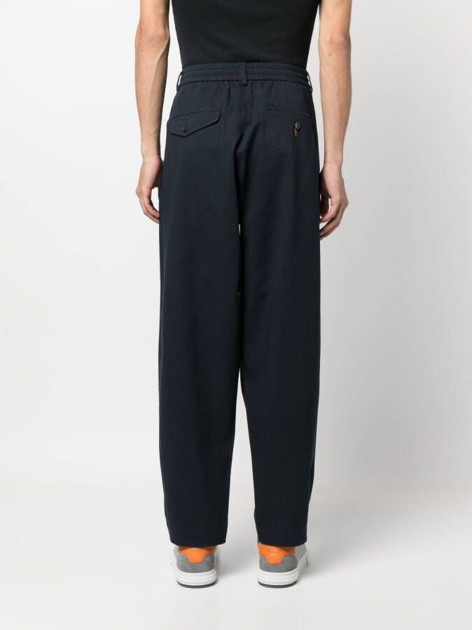 Universal Works Pantalon met elastische tailleband Blauw