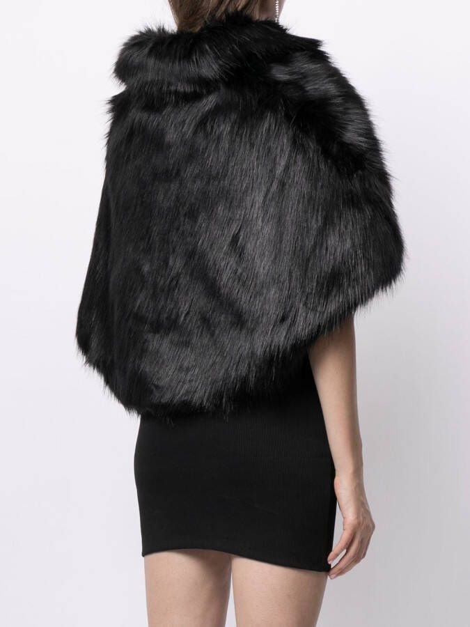 Unreal Fur Cape van imitatiebont Zwart