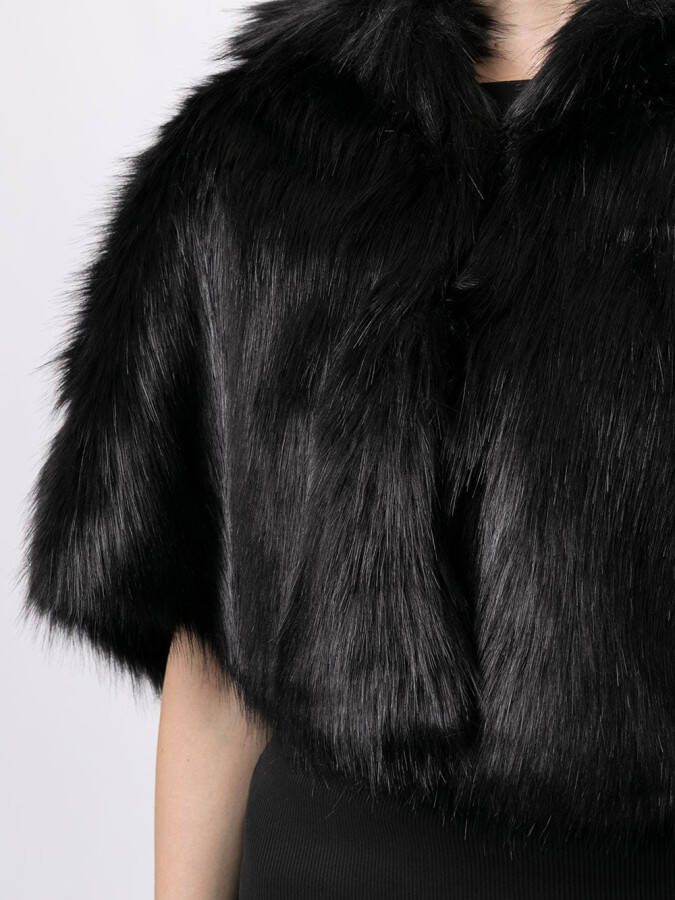 Unreal Fur Cape van imitatiebont Zwart