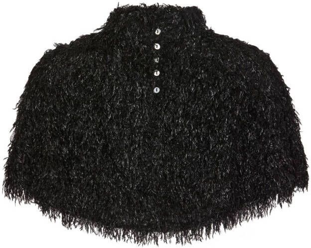 Unreal Fur Cropped cape Zwart