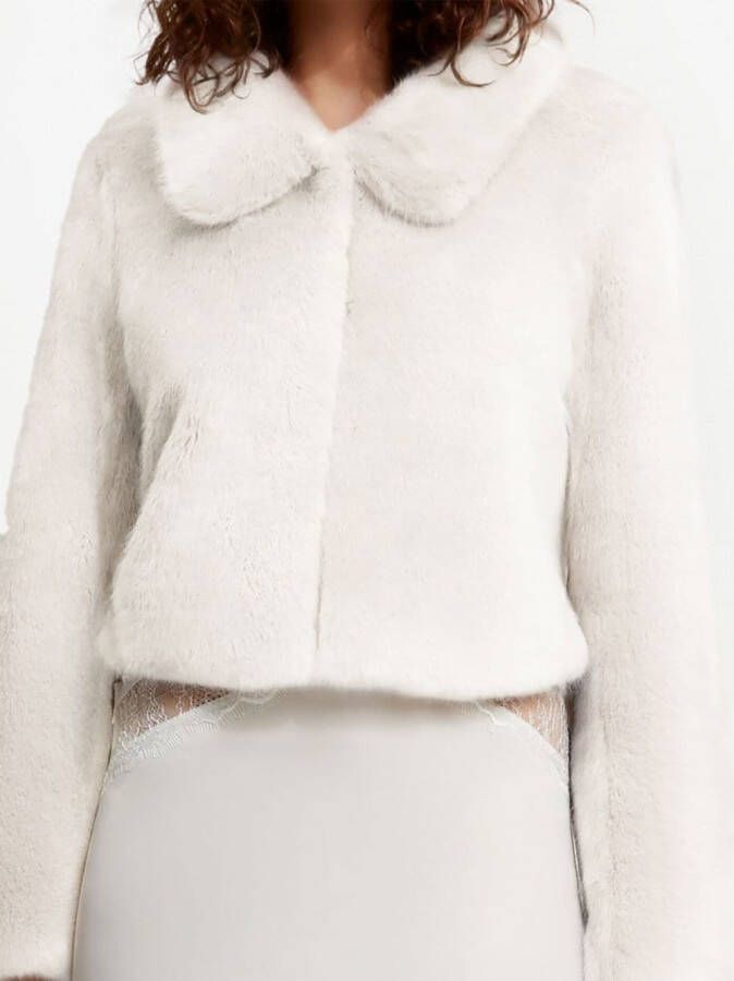 Unreal Fur Triage cropped jack van imitatiebont Wit