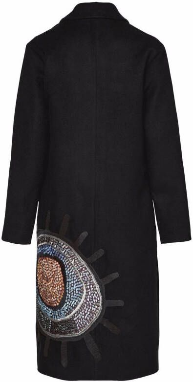 Unreal Fur Jas met borduurwerk Zwart