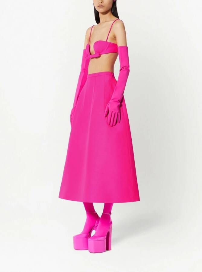 Valentino Garavani Crêpe midi-rok Roze
