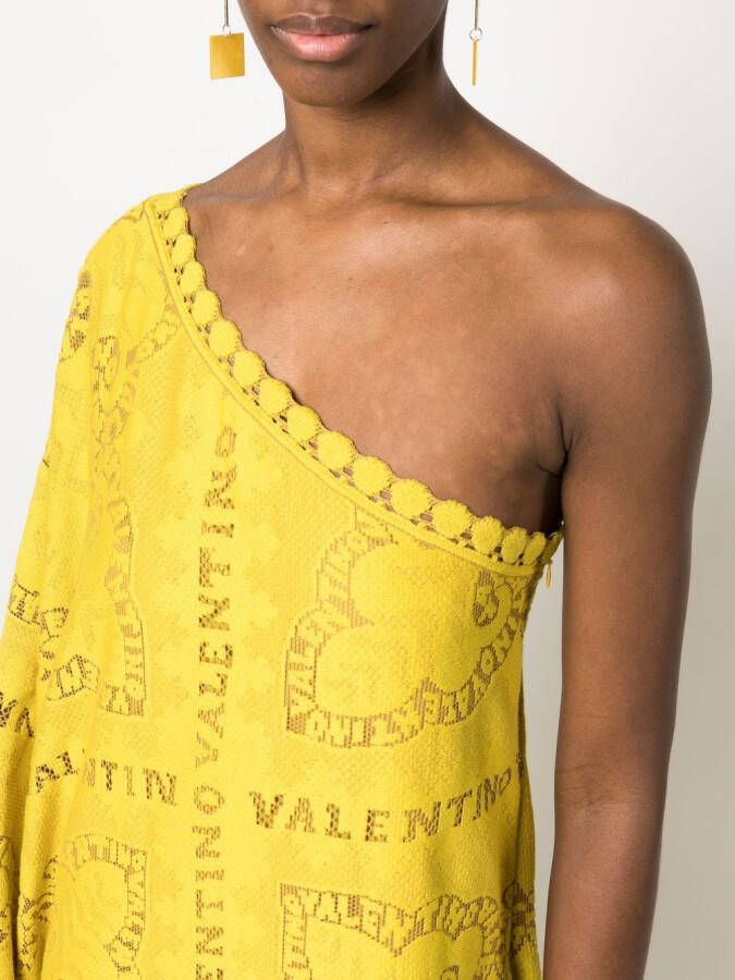 Valentino Garavani Asymmetrische maxi-jurk Geel