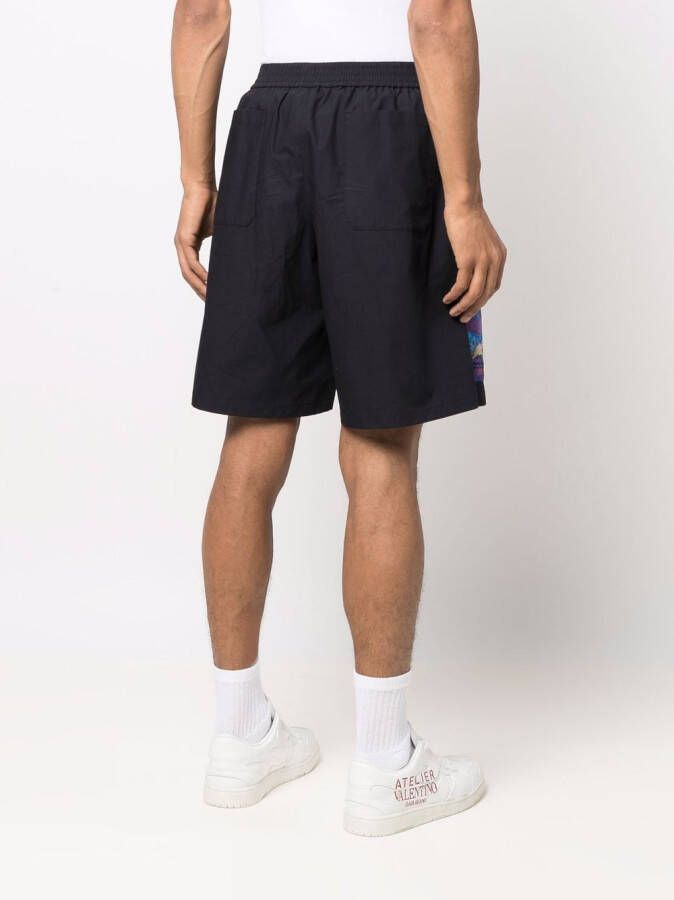 Valentino Garavani Bermuda shorts met patch Blauw