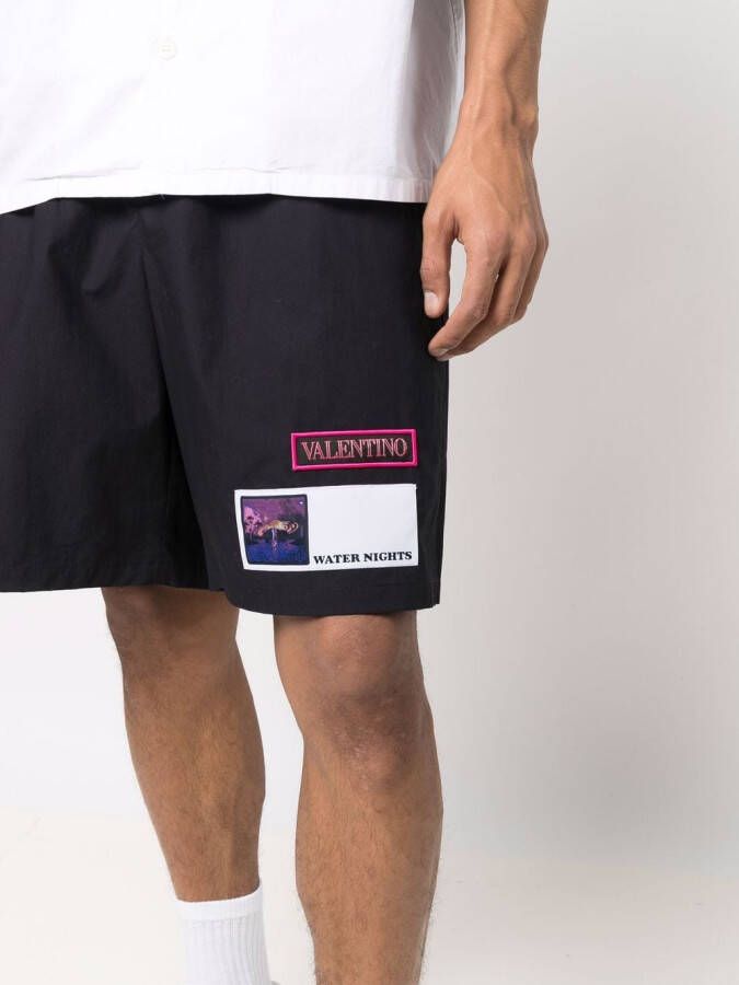 Valentino Garavani Bermuda shorts met patch Blauw