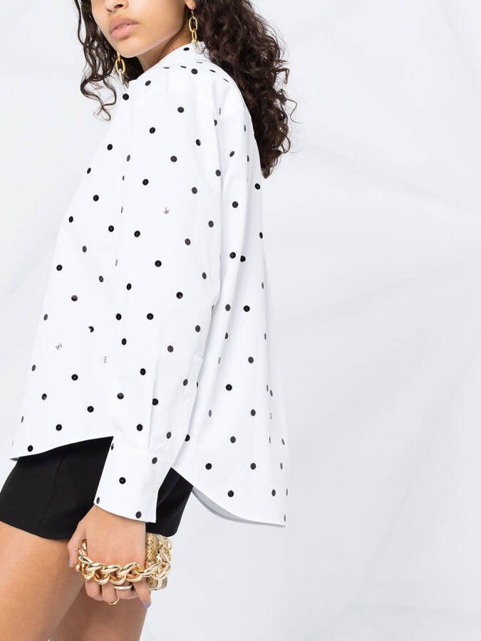 Valentino Garavani Blouse met geborduurde stippen Wit