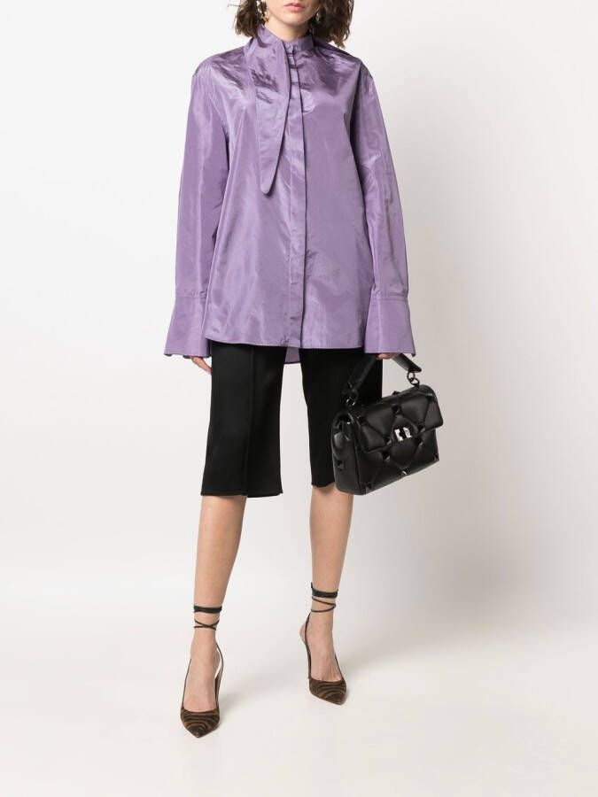 Valentino Garavani Blouse met geknoopte hals Paars