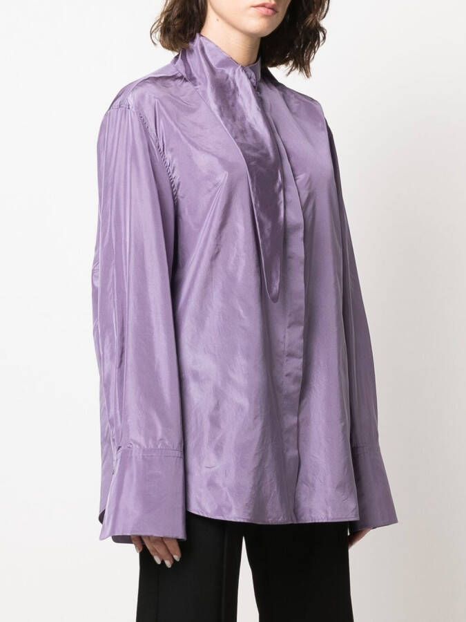 Valentino Garavani Blouse met geknoopte hals Paars
