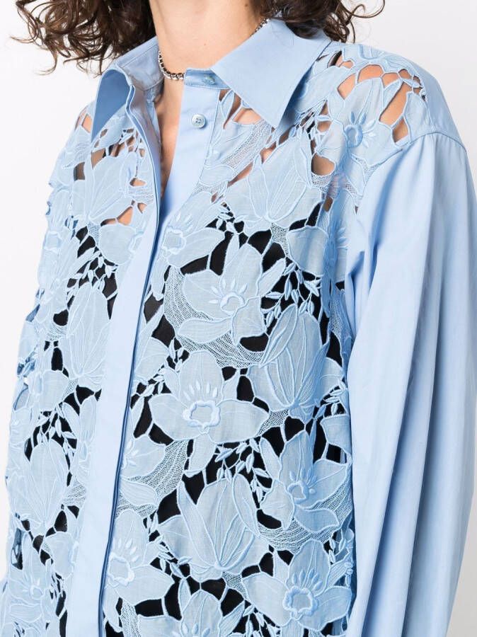 Valentino Garavani Blouse met kant Blauw