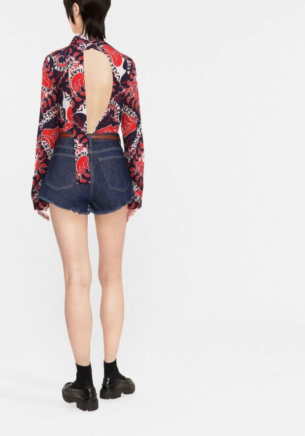 Valentino Garavani Blouse met print Blauw