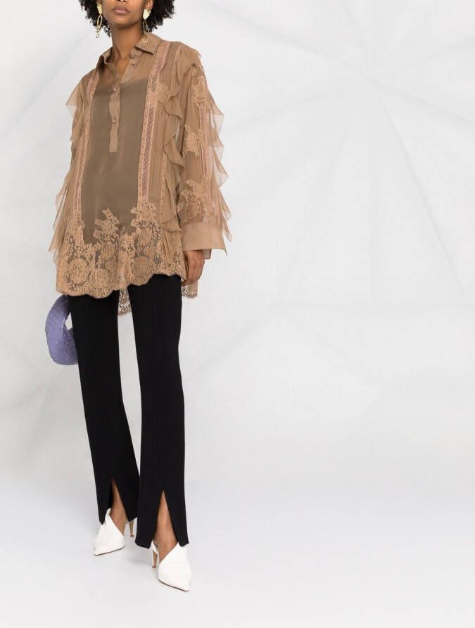 Valentino Garavani Blouse met ruches Beige
