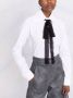 Valentino Blouse met strik dames katoen zijde 44 Wit - Thumbnail 5