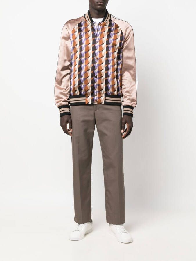 Valentino Garavani Bomberjack met geometrische print Beige
