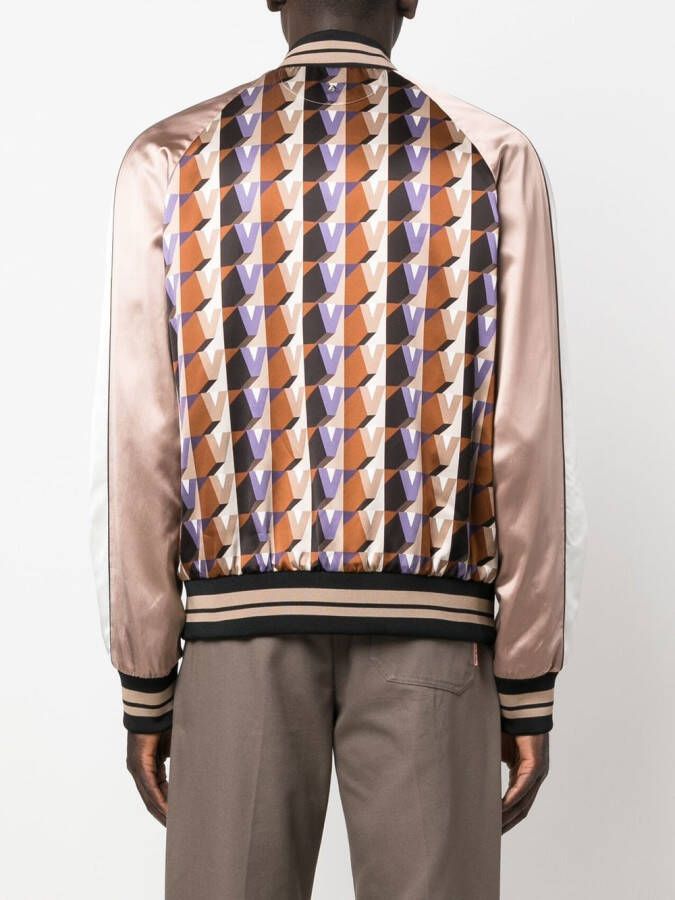 Valentino Garavani Bomberjack met geometrische print Beige