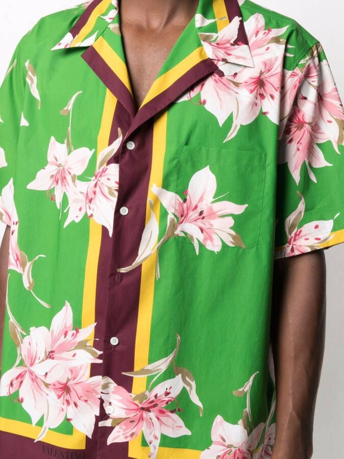 Valentino Garavani Bowlingshirt met logoprint Groen