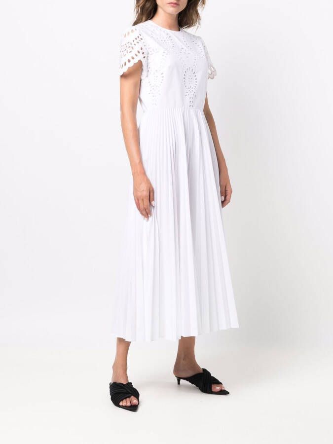 Valentino Garavani Broderie anglaise jurk Wit
